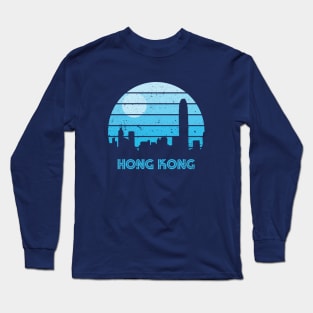 Retro Sunset Hong Kong Long Sleeve T-Shirt